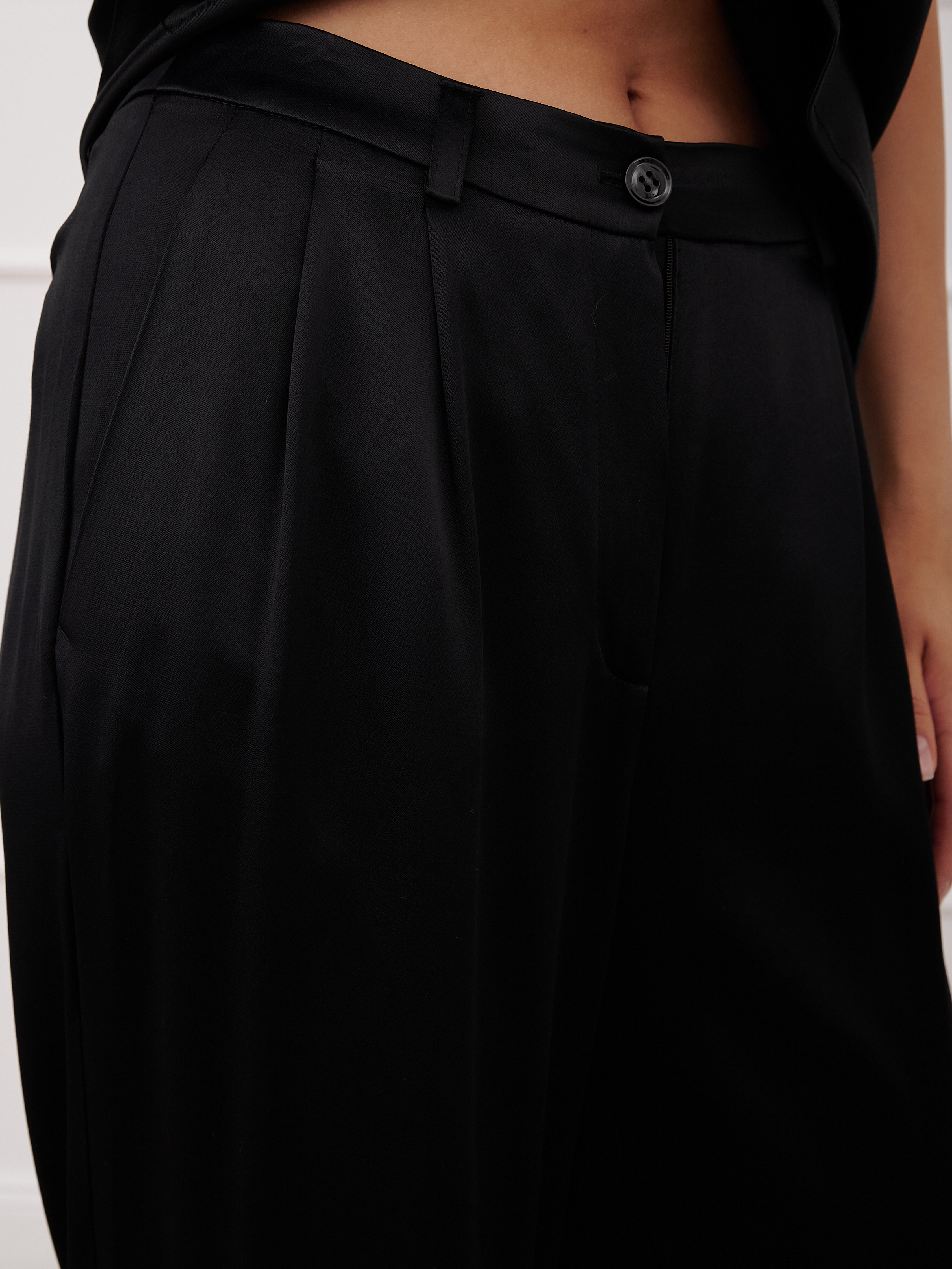 Комплект атласный блузка INES и свободные брюки палаццо 1360